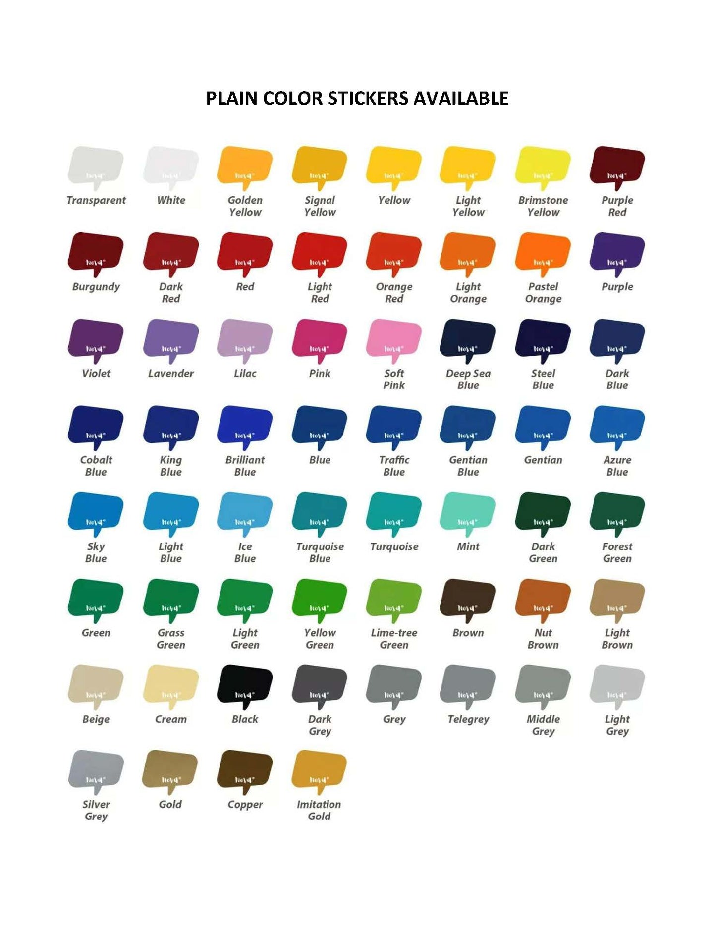 Custom Sticker / Decal - PLAIN COLOR