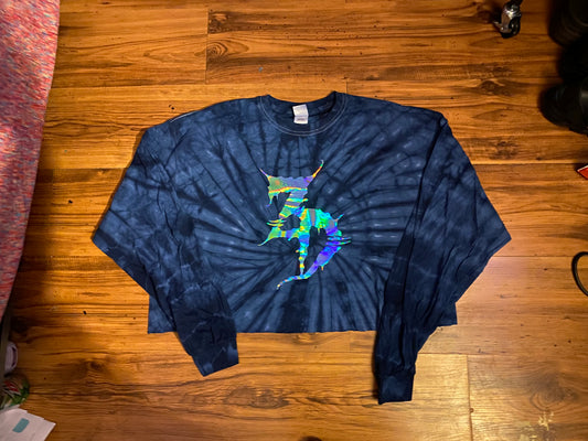 Custom Long Sleeve Tie Dye Crop T-shirt